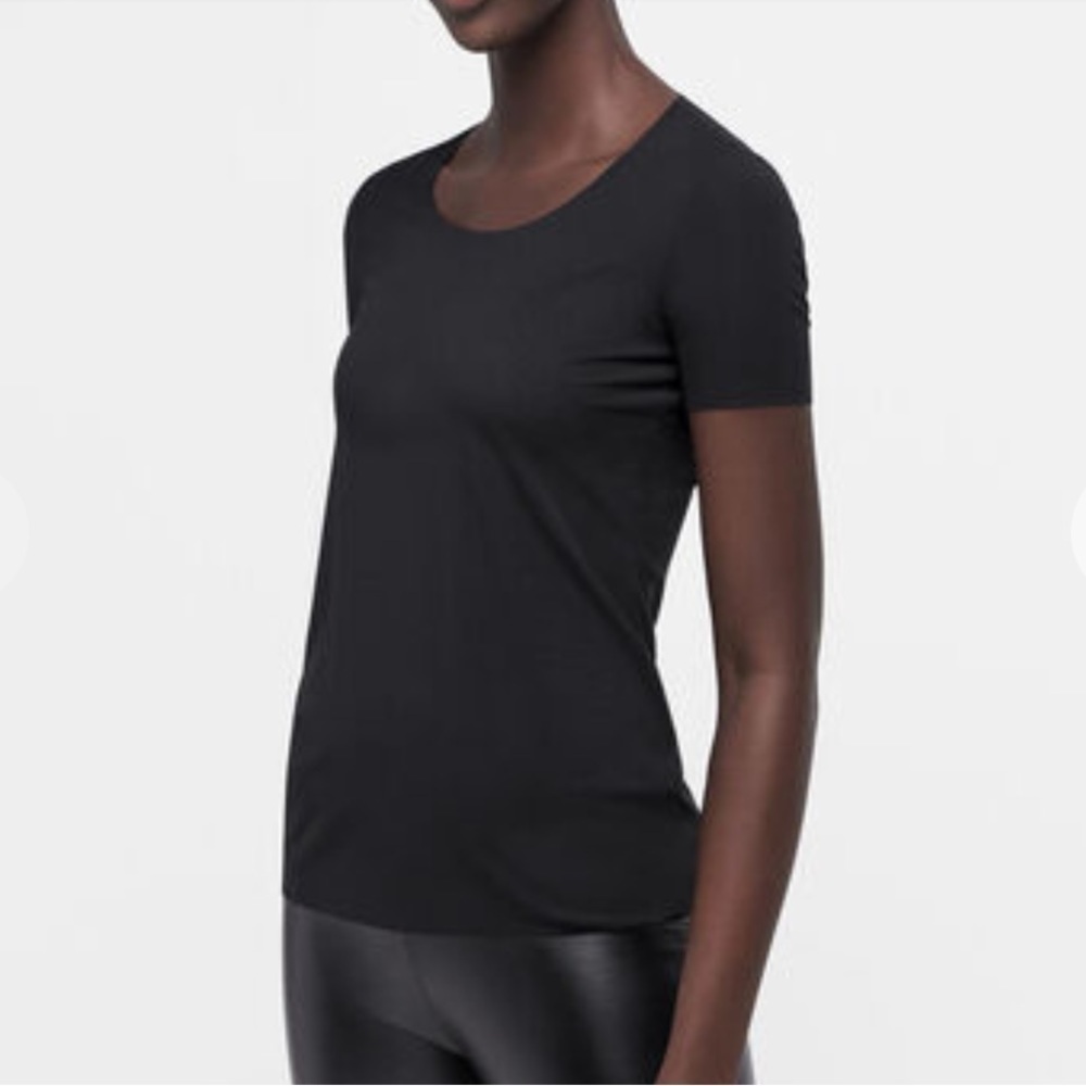 Wolford Black Aurora Pure Shirt Short Sleeve Seamless Top